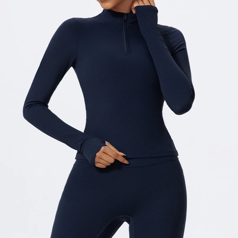 KAVRA Half-Zip High Neck Long Sleeve – Quick-Dry Performance Sportswear