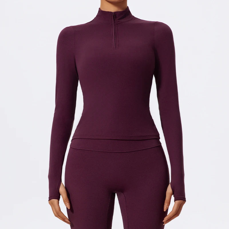 KAVRA Half-Zip High Neck Long Sleeve – Quick-Dry Performance Sportswear
