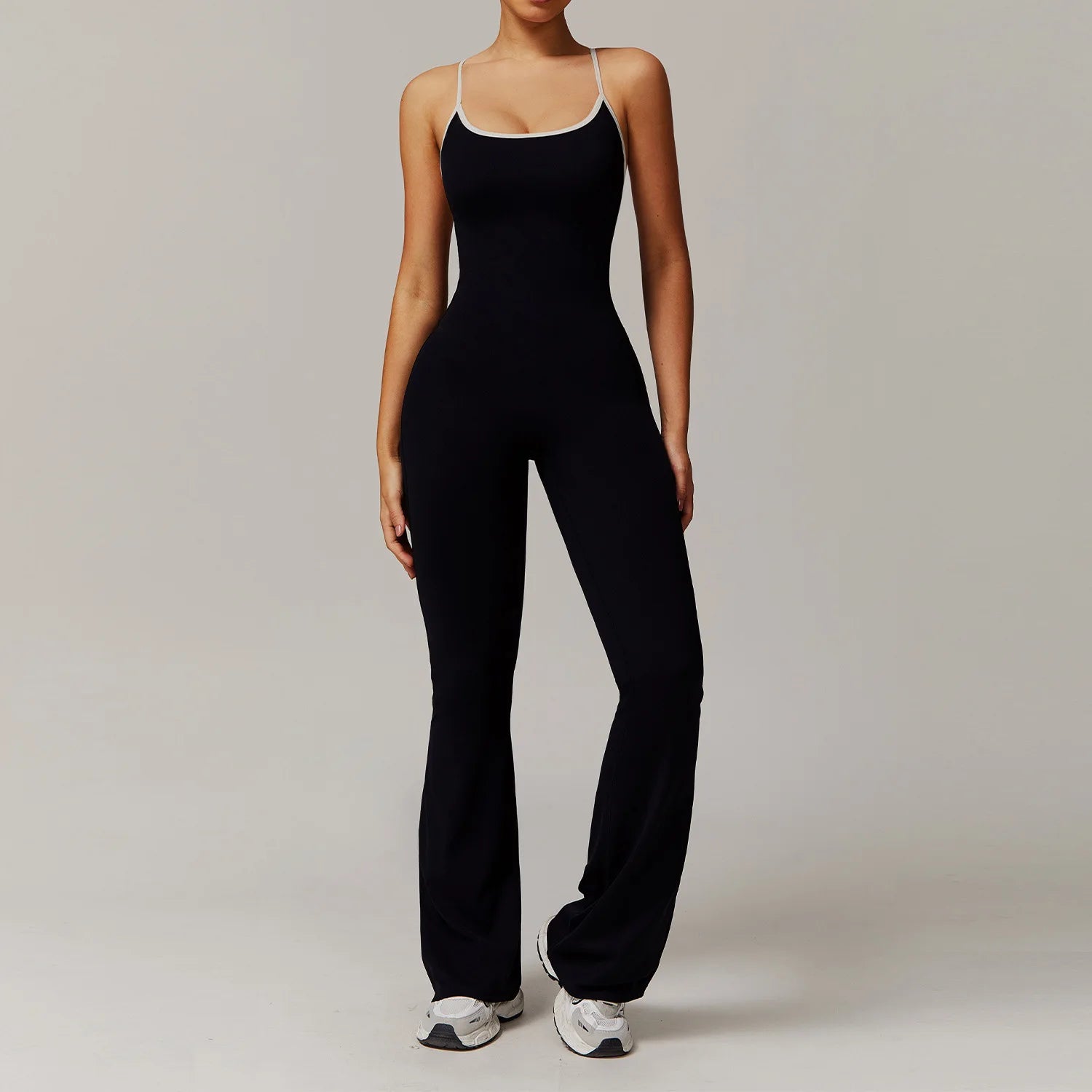 Hearuisavy V Back Jumpsuit Women Sports One-piece Suit Yoga Clothing Backless Sportswear Women Sleeveles Workout Overalls Female