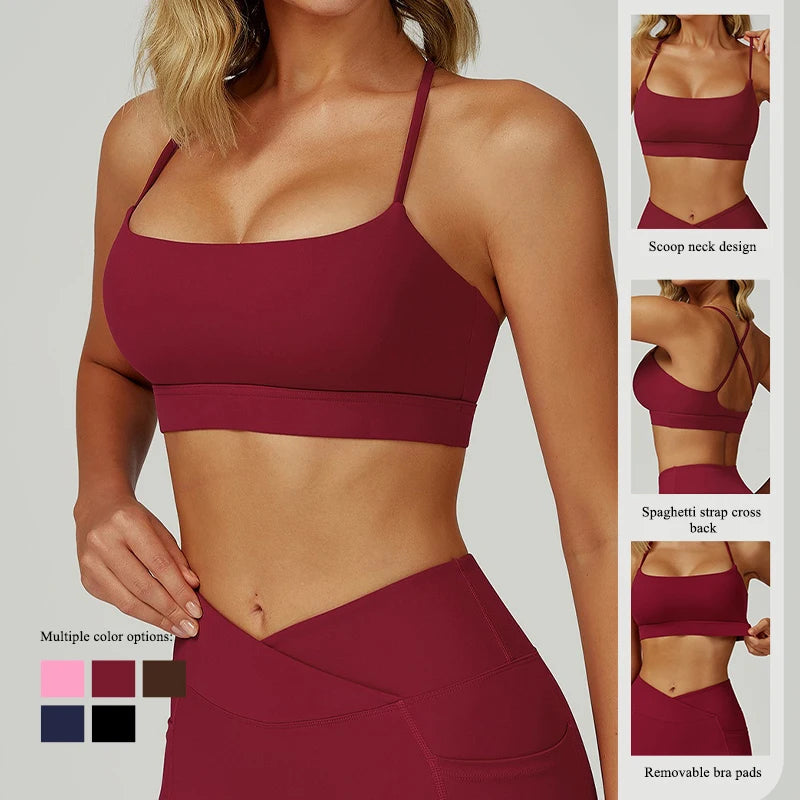 KAVRA Sports Bra for Women – Casual Running, Yoga & Gym Top | Quick-Dry, Breathable, Push-Up, Comfortable Fitness Wear