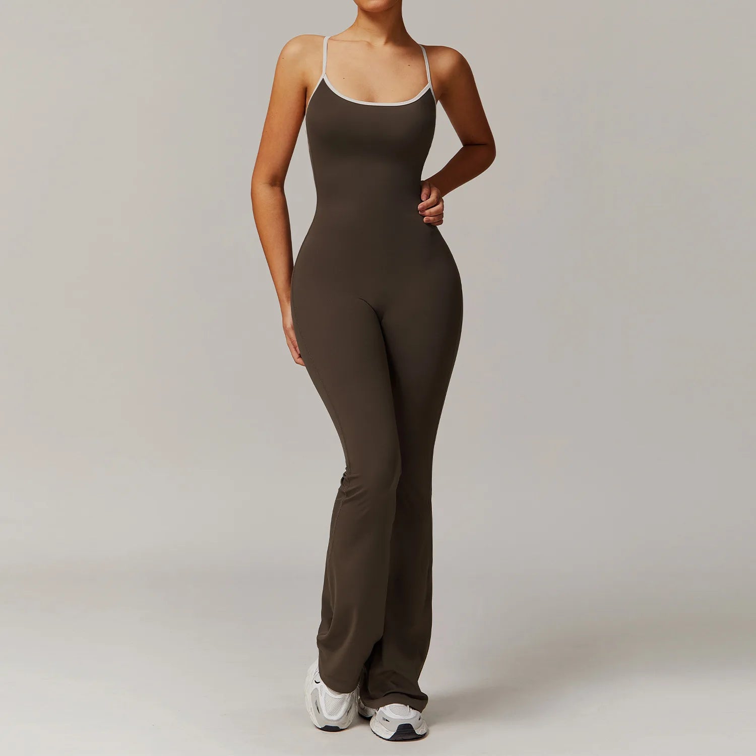 Hearuisavy V Back Jumpsuit Women Sports One-piece Suit Yoga Clothing Backless Sportswear Women Sleeveles Workout Overalls Female